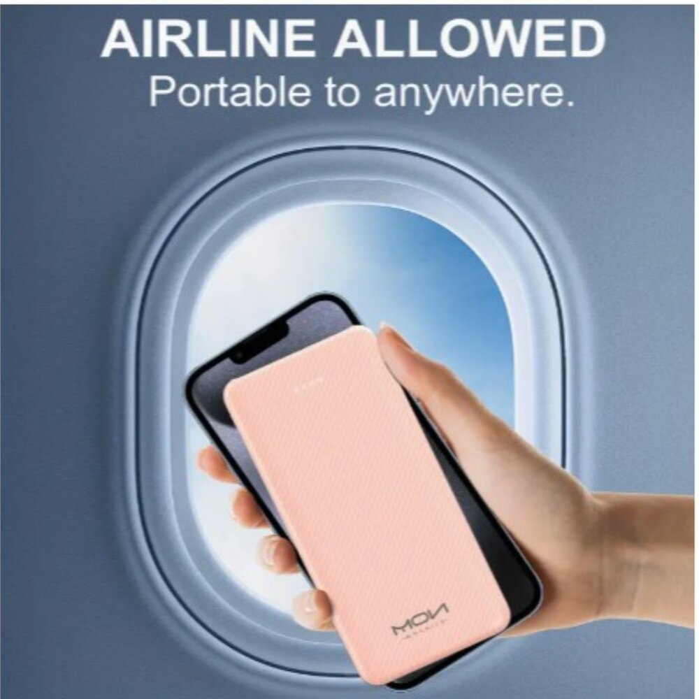 Pink 10000mAh Ultra-Slim Power Bank - Picture 6 of 7